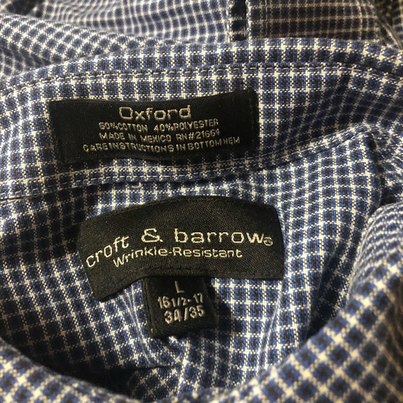 💥HP💥Men’s Croft & Barrow Oxford Shirt Size Large - Picture 3 of 4